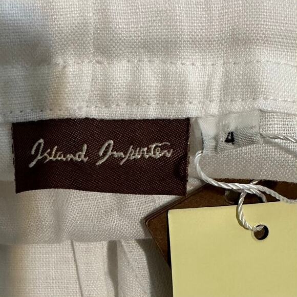 NWT Island Importer White Linen Riviera Pants Boys 4 - Picture 5 of 7